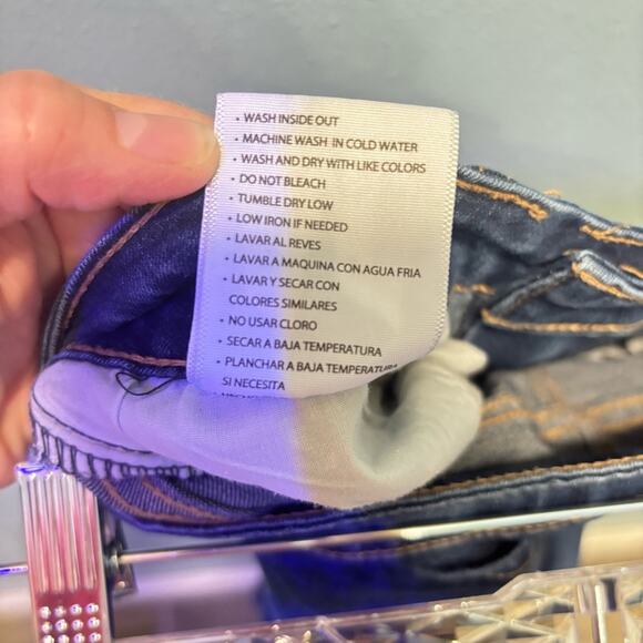 KanCan Dark Blue Cropped Skinny Jeans Raw Hem Size 7/27 - Picture 10 of 10